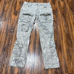 Men's Smoke Rise Size 38X33 Camouflage Multi Pocket Cargo Pants Hunting Grunge
